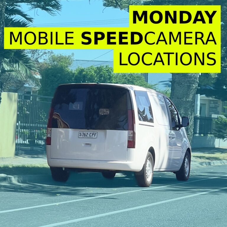 Monday Speed Cameras – Northern, Southern & Inner South Suburbs