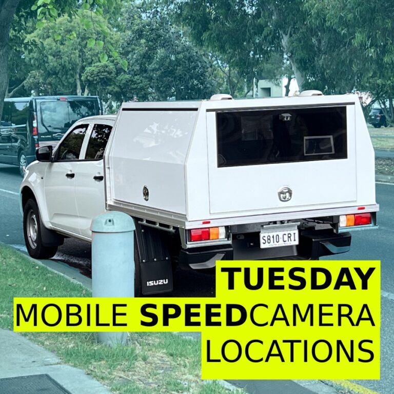 Tuesday Speed Cameras – Northern, Southern & Western Suburbs