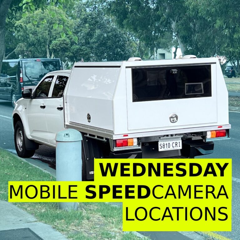 Wednesday Speed Cameras – Northern & Southern Suburbs